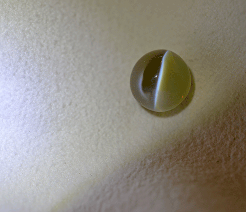 6.73 Carat Natural Apple Green Cat's Eye Chrysoberyl Gemstone from Ceylon