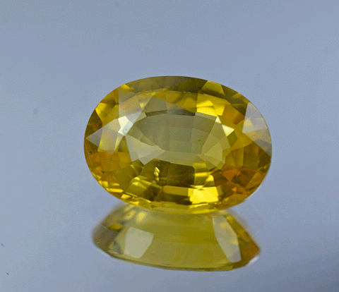 6 carat natural yellow sapphire gemstone from Sri Lanka