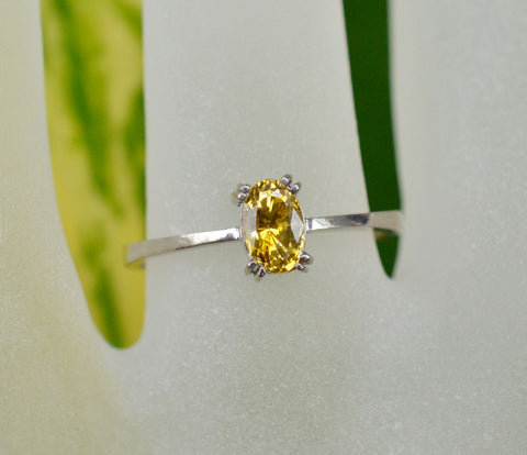 Natural yellow sapphire ring
