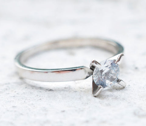 natural white sapphire ring