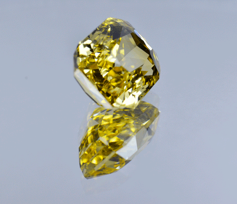 Octagon shape yellow sapphire gemstone from Sri Lanka