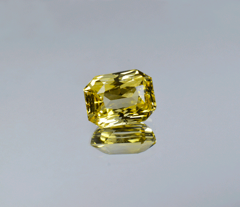 Ceylon yellow sapphire in Octagon shape scissor cut