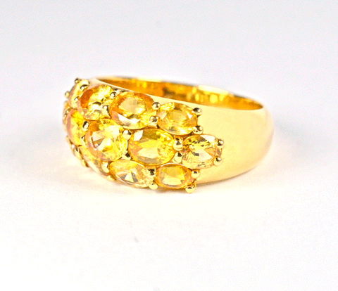 yellow sapphire gemstone ring with yellow gold