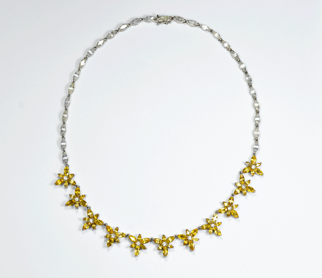 Yellow and 2025 white necklace