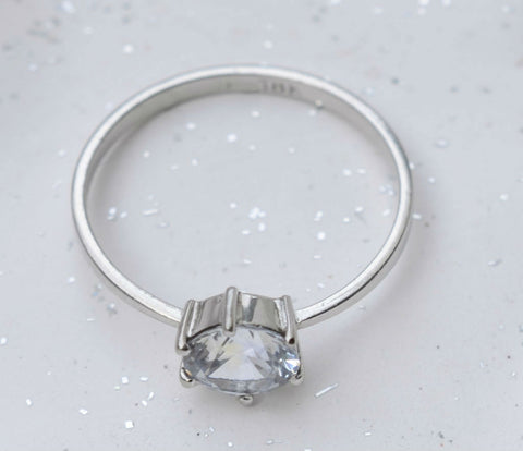Natural Ceylon White Sapphire engagement ring available at Elizabeth Jewellers in Sri Lanka