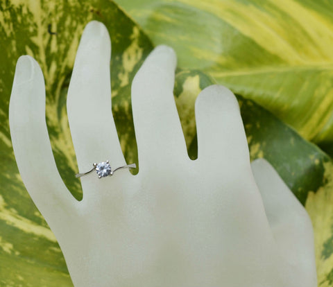 18K white gold natural Ceylon white sapphire ring available at Elizabeth Jewellers in Sri Lanka