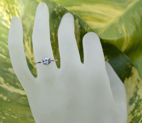Natural Ceylon White Sapphire engagement ring available at Elizabeth Jewellers in Sri Lanka