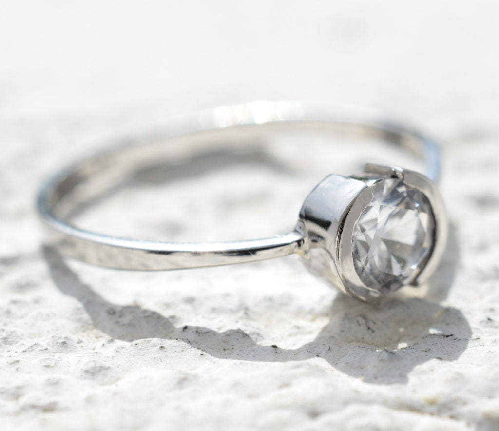 White Lab-Created Sapphire Ring Sterling Silver | Jared