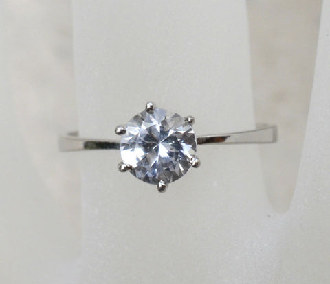 Natural Ceylon White Sapphire engagement ring available at Elizabeth Jewellers in Sri Lanka