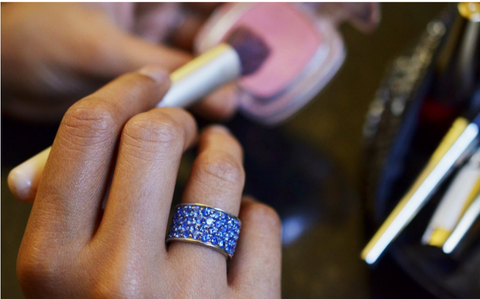 A matching ring for a beautiful studded Ceylon Blue Sapphire Pendant